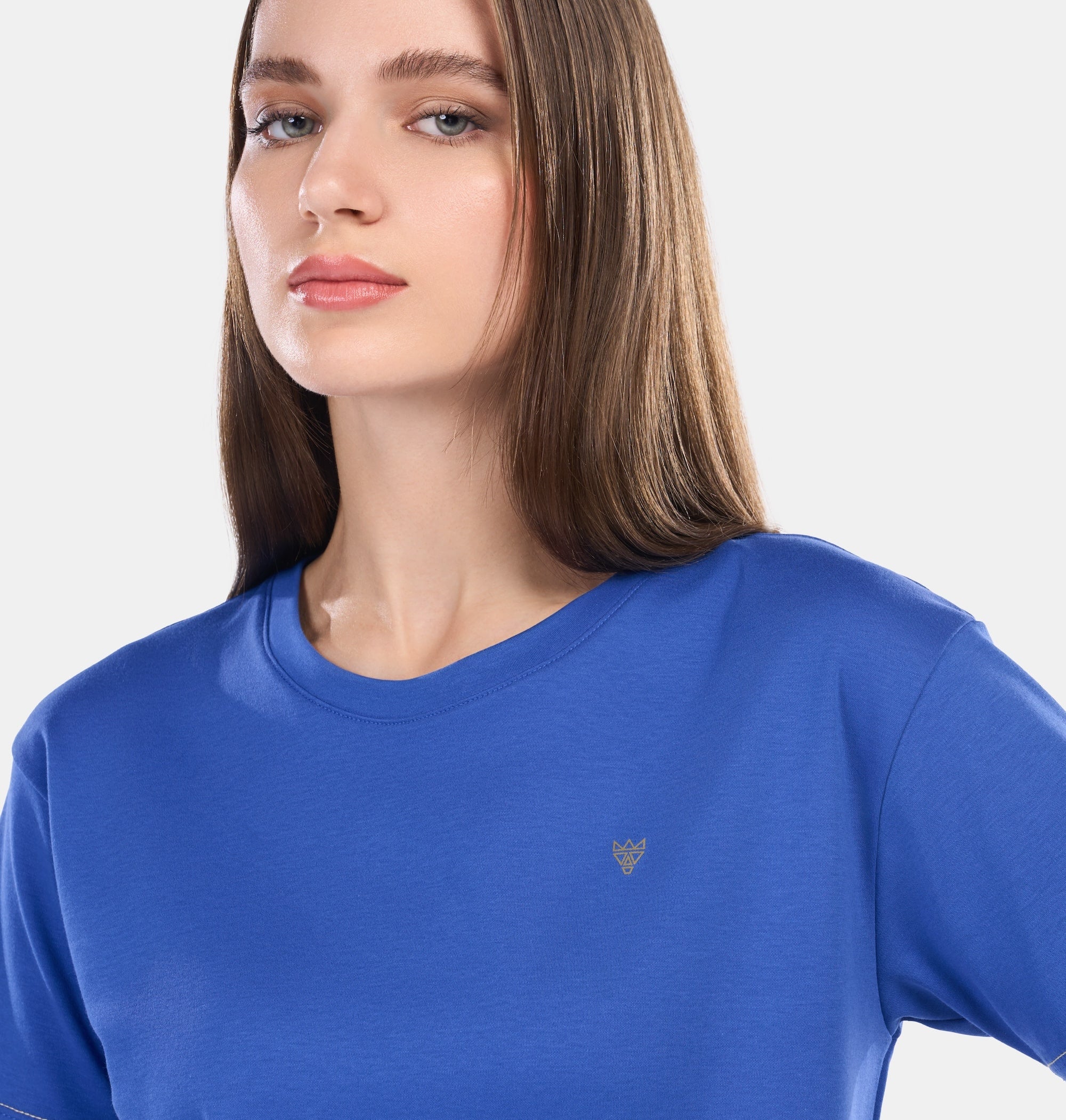 Doerkind Luxury Pimadelica Pima cotton Blue Women’s Crop Top Relaxed Fit