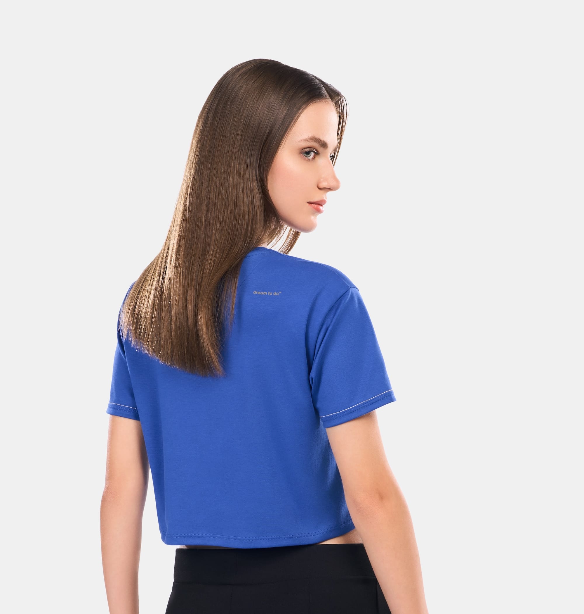Doerkind Luxury Pimadelica Pima cotton Blue Women’s Crop Top Relaxed Fit