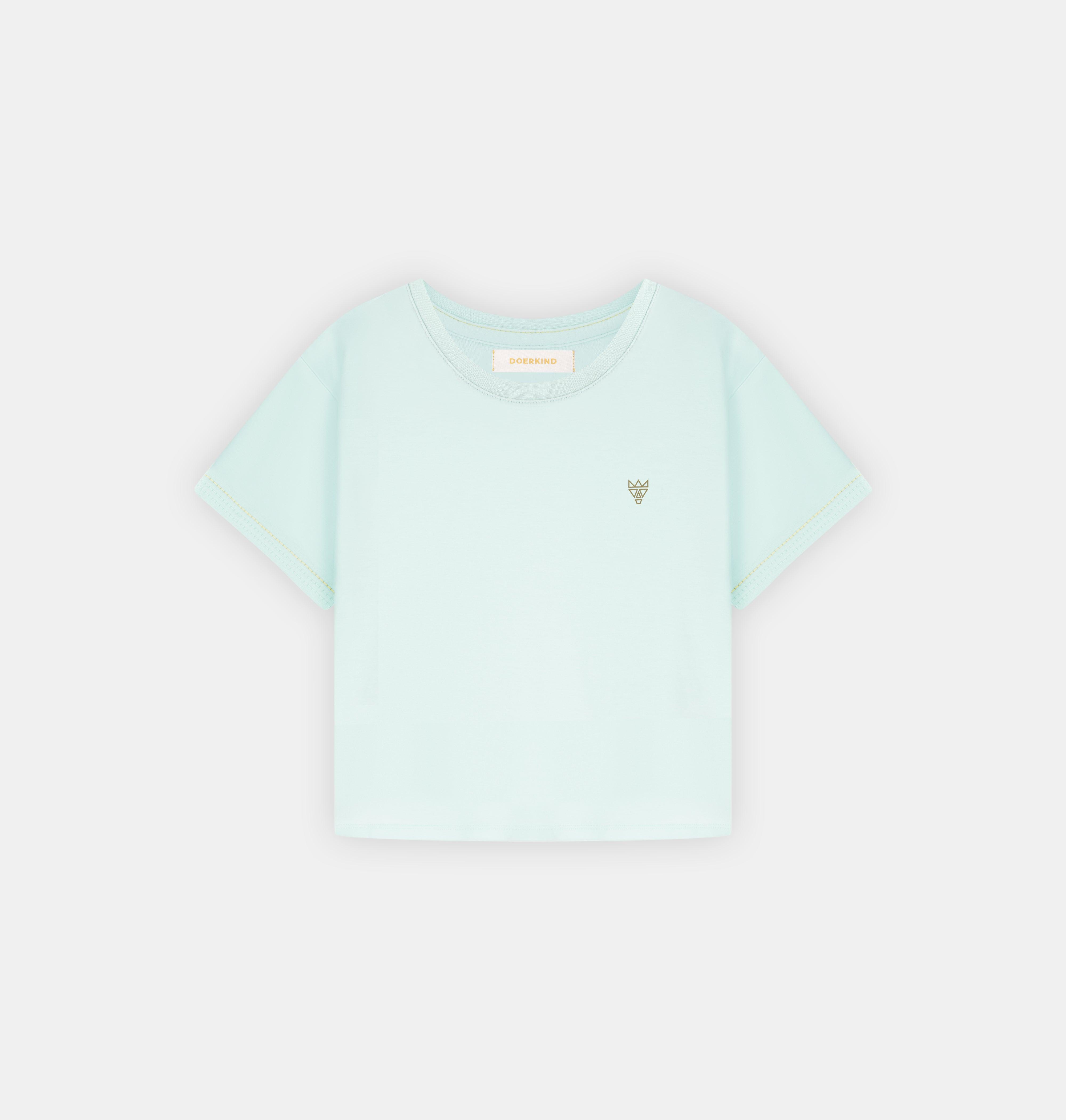Doerkind Luxury Pimadelica Pima cotton Aqua Women’s Crop Top Relaxed Fit