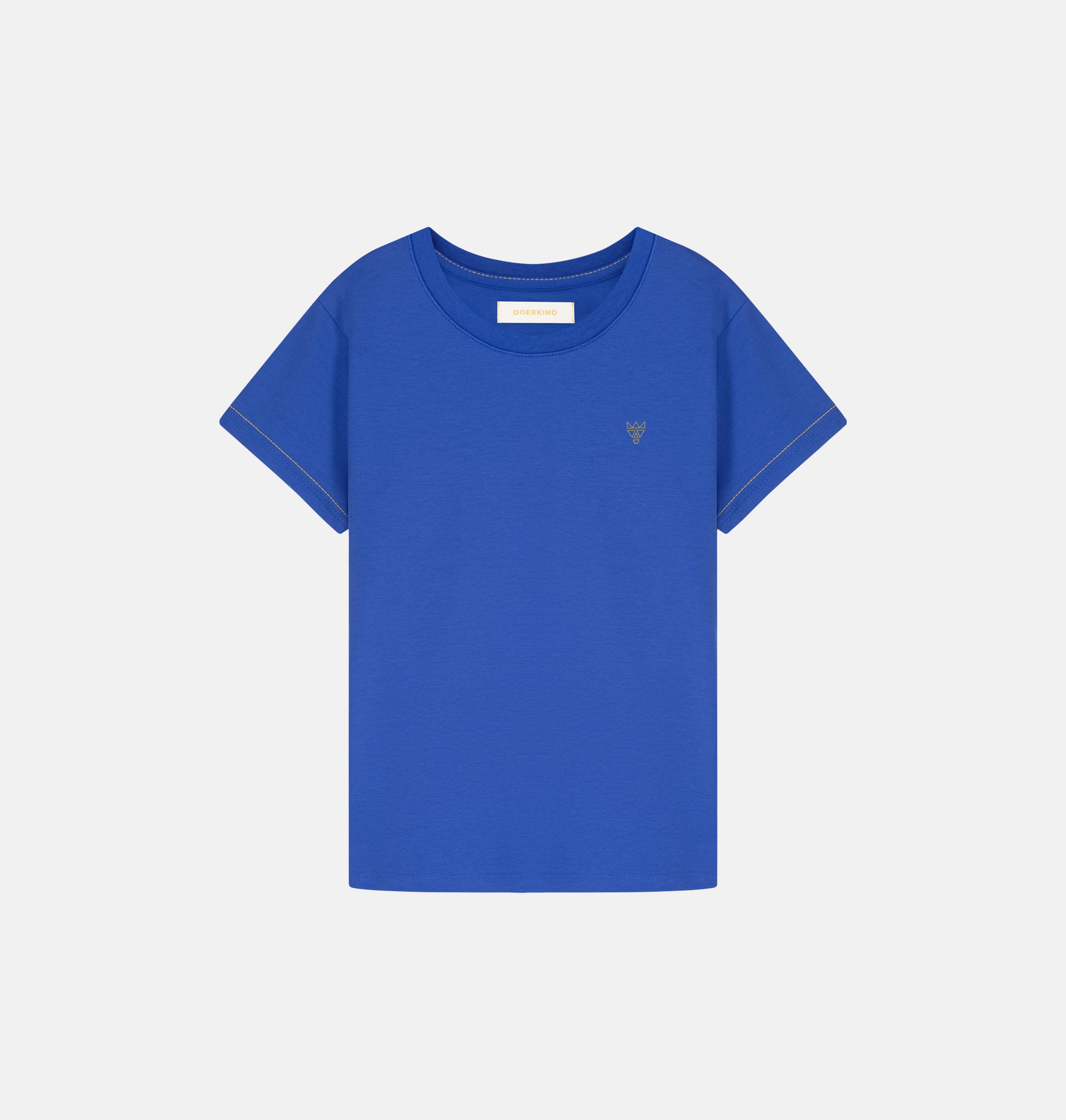 Luxury  Women T-Shirt Blue 100% Soft Pima Cotton - Doerkind