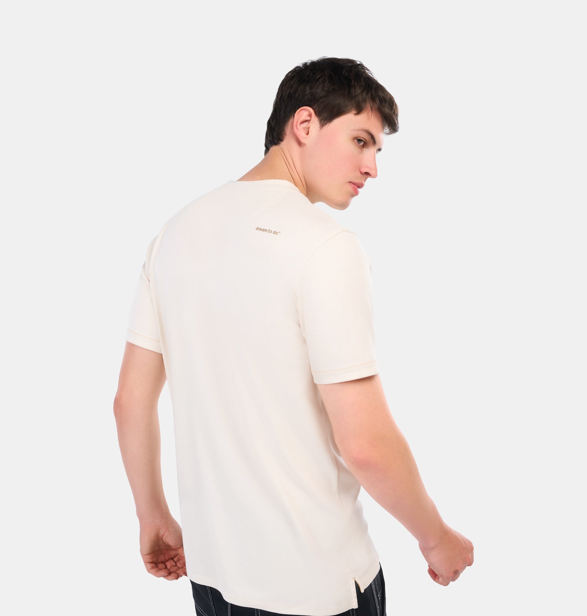 Doerkind Luxury Pimadelica Pima Cotton Beige Men’s T-shirt Split Hem