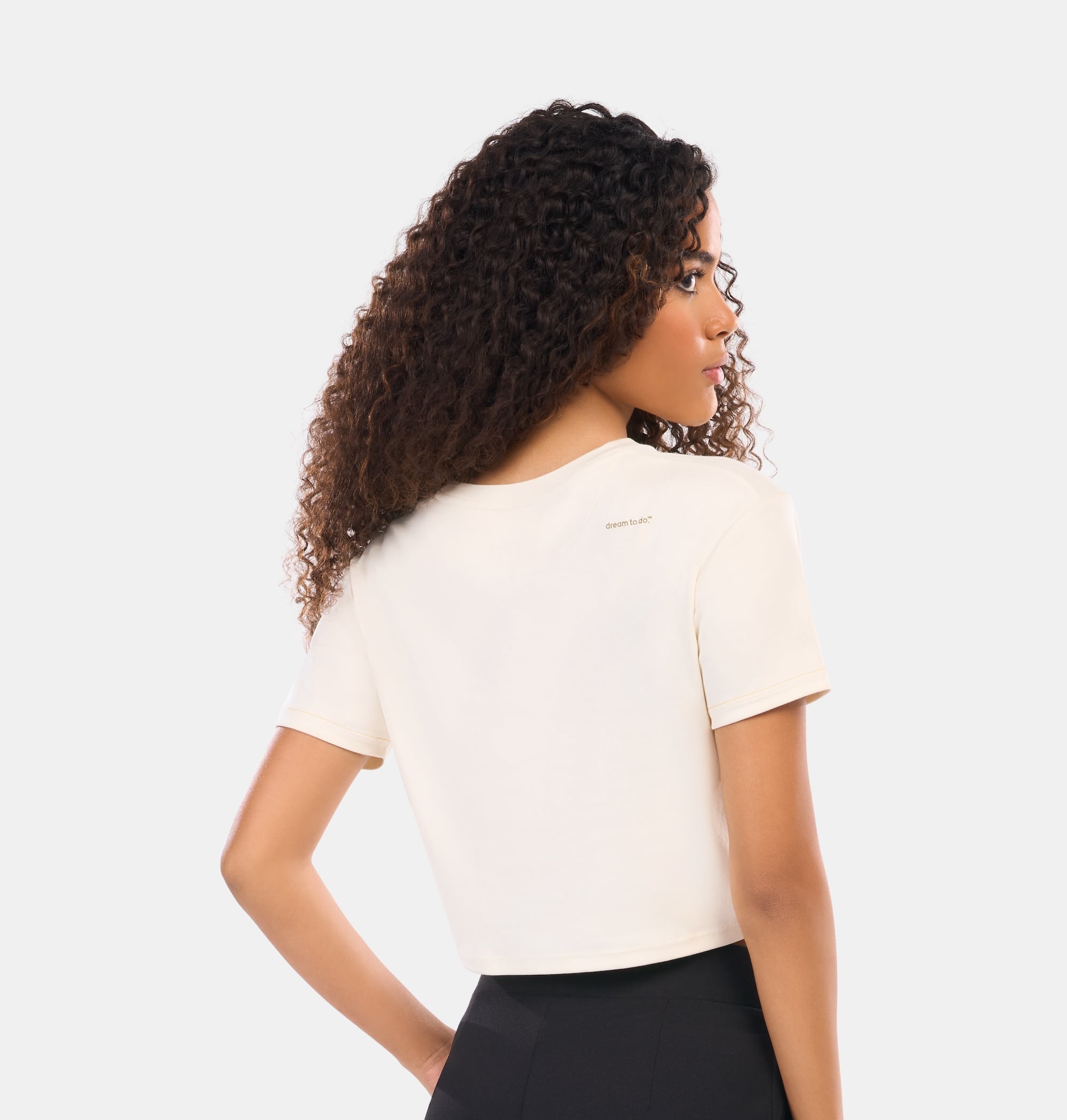 Doerkind Luxury Pimadelica Pima cotton Beige Women’s Crop Top Relaxed Fit 