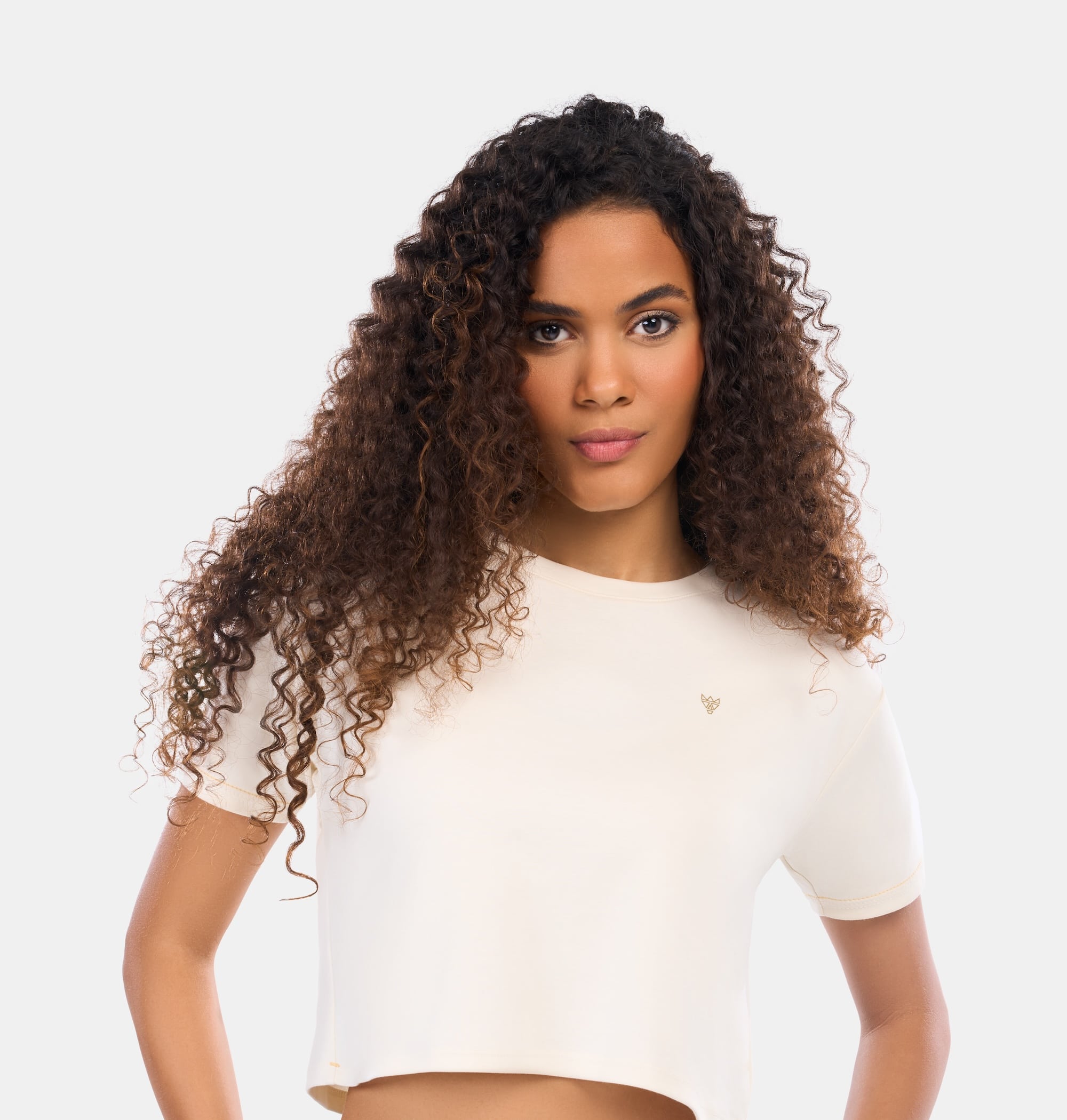 Doerkind Luxury Pimadelica Pima cotton Beige Women’s Crop Top Relaxed Fit 