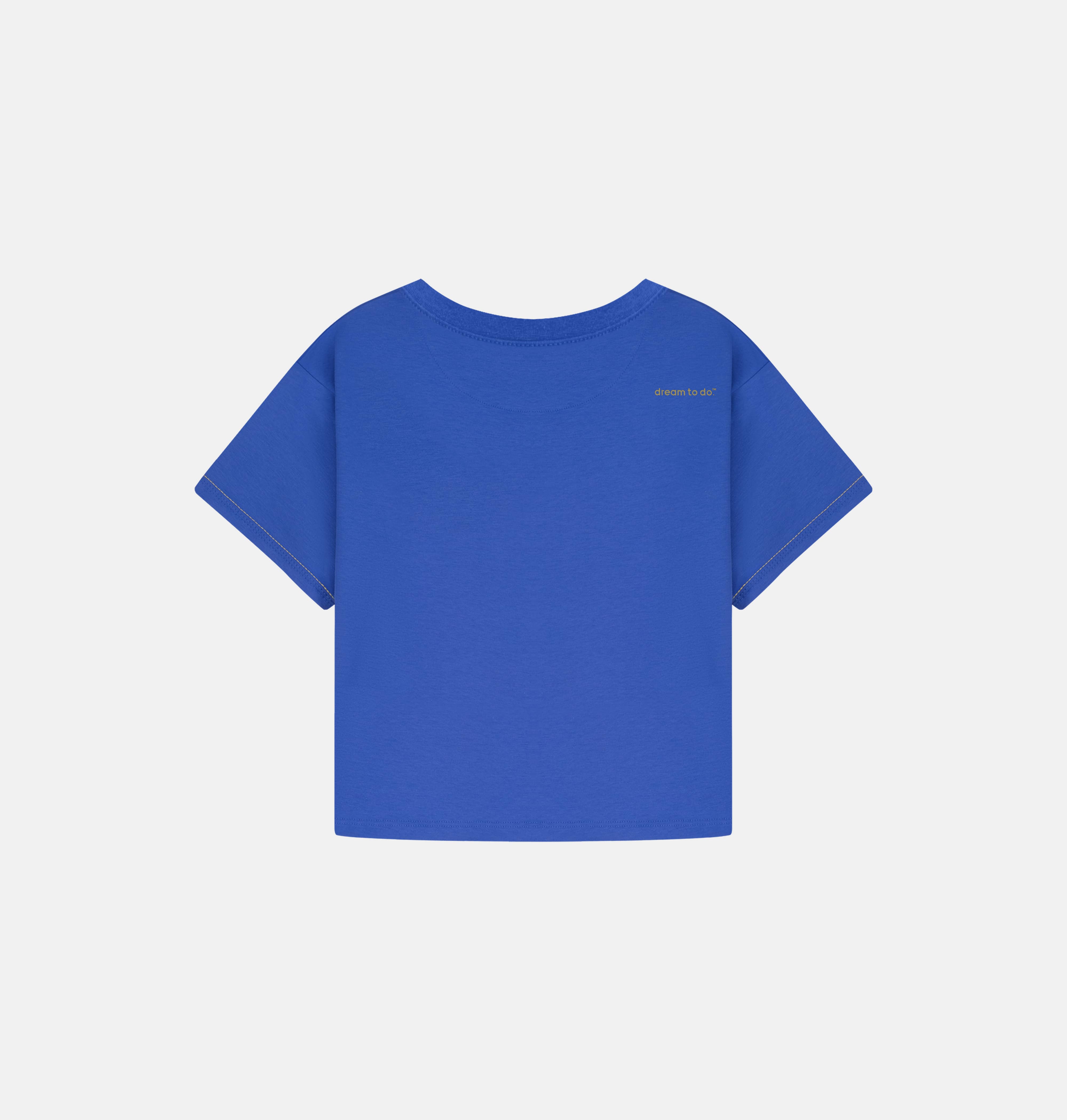 Doerkind Luxury Pimadelica Pima cotton Blue Women’s Crop Top Relaxed Fit 