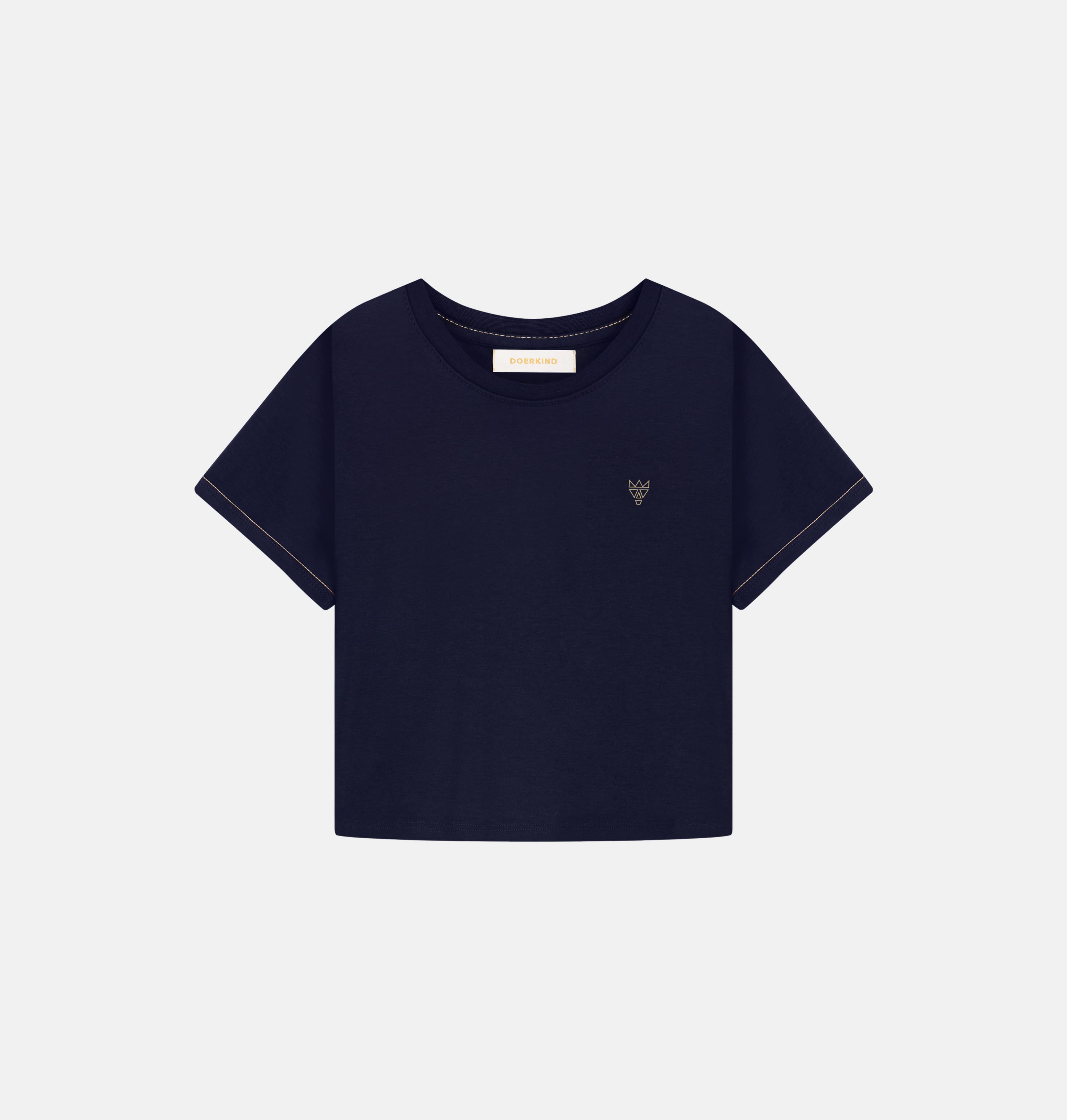 Luxury  Women Relaxed Crop Top - Navy - 100% Soft Pima Cotton - Doerkind