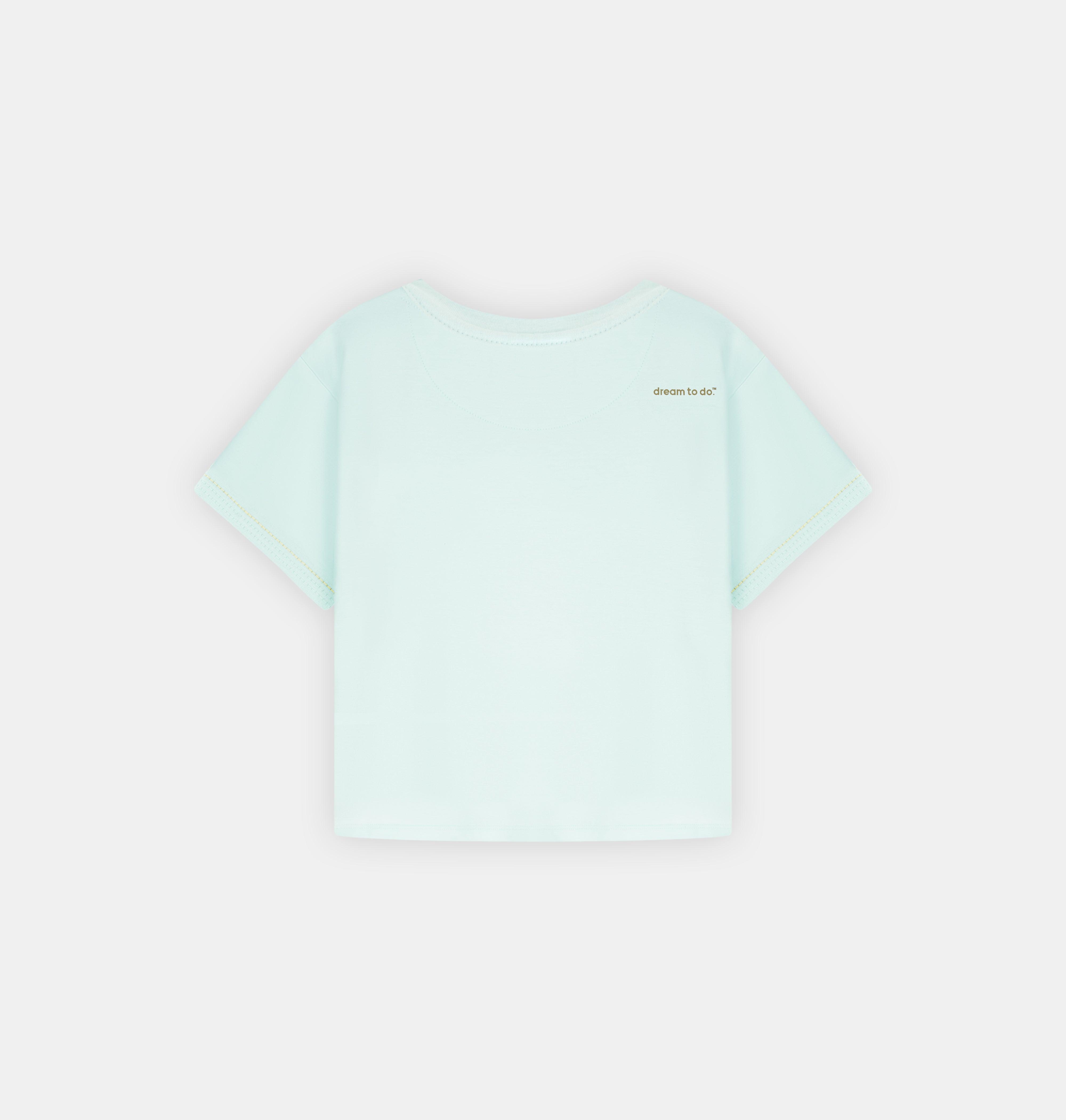 Doerkind Luxury Pimadelica Pima cotton Aqua Women’s Crop Top Relaxed Fit 