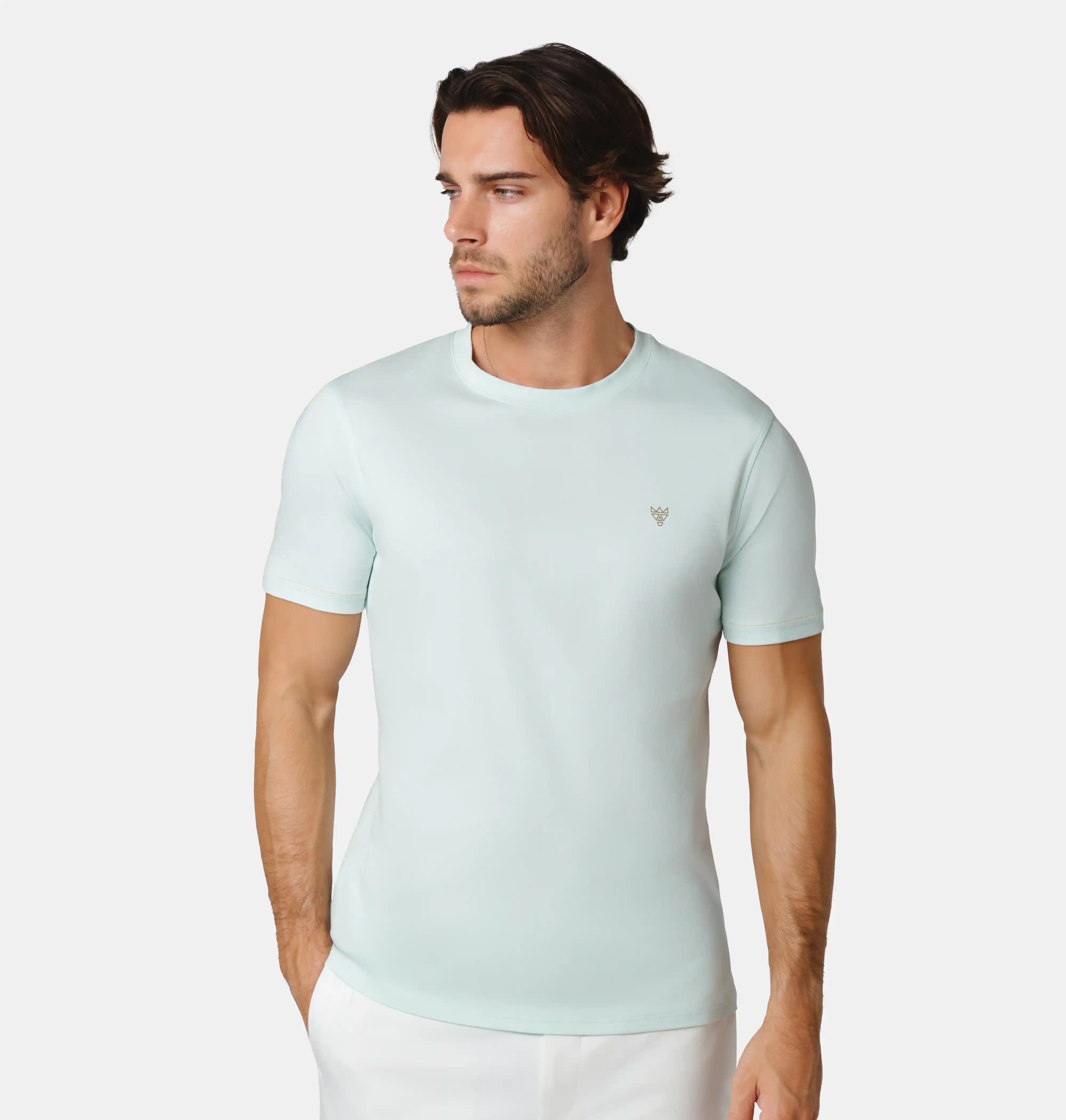 Doerkind Luxury Pimadelica Pima Cotton Aqua Men’s T-shirt Split Hem