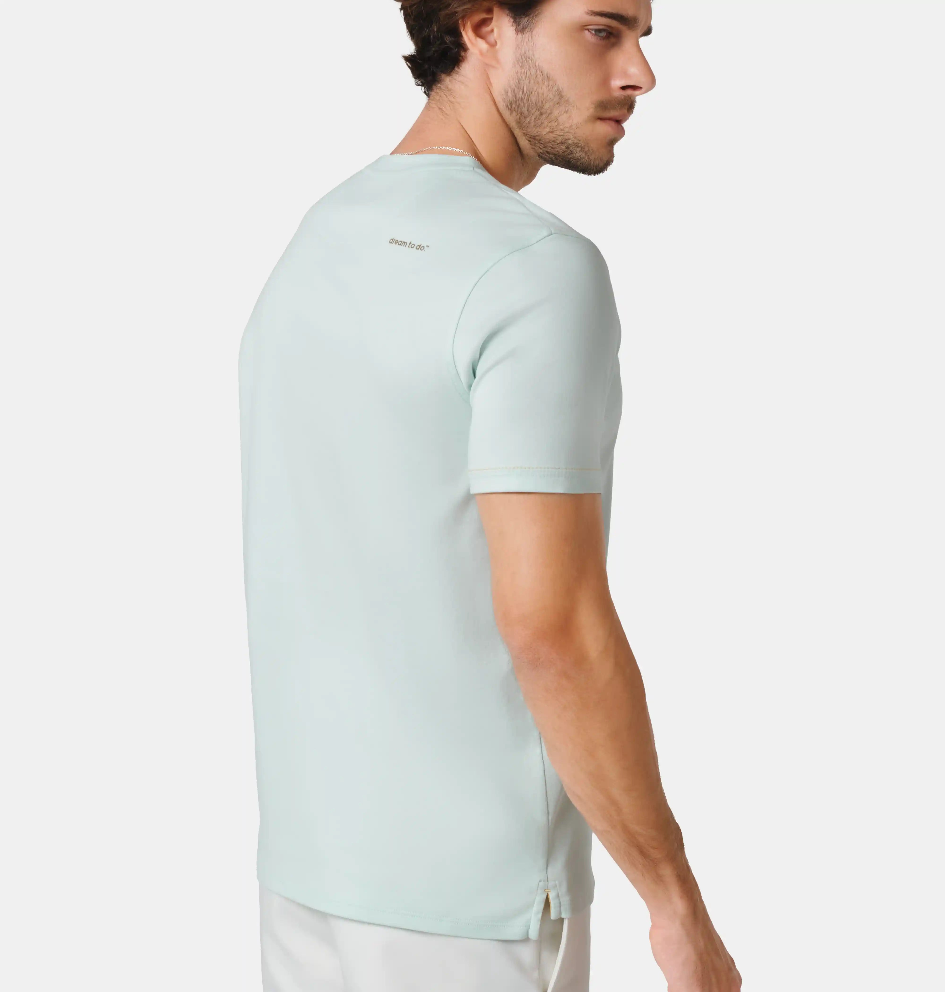 Doerkind Luxury Pimadelica Pima Cotton Aqua Men’s T-shirt Split Hem