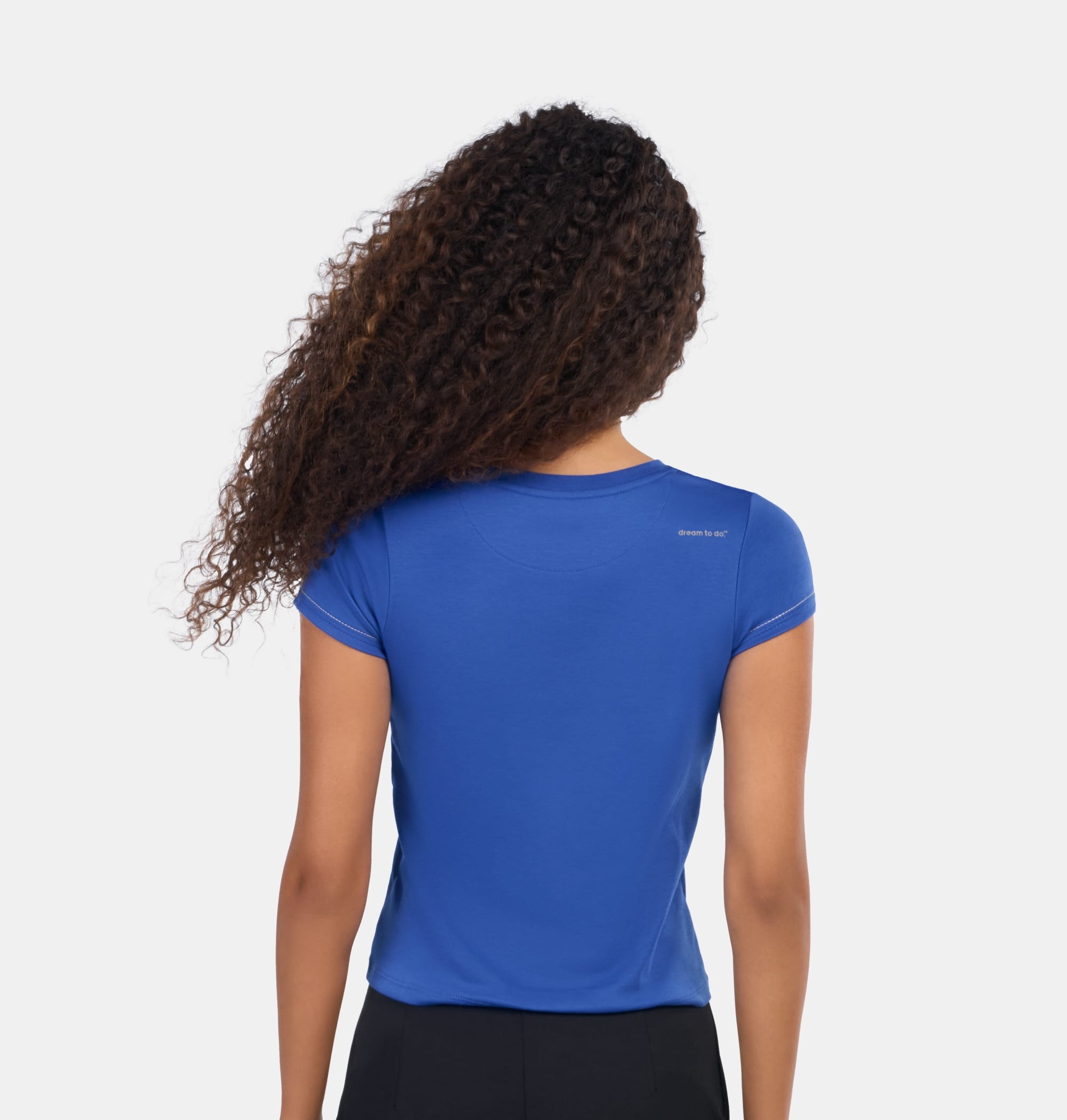 Luxury  Women T-Shirt Blue 100% Soft Pima Cotton - Doerkind