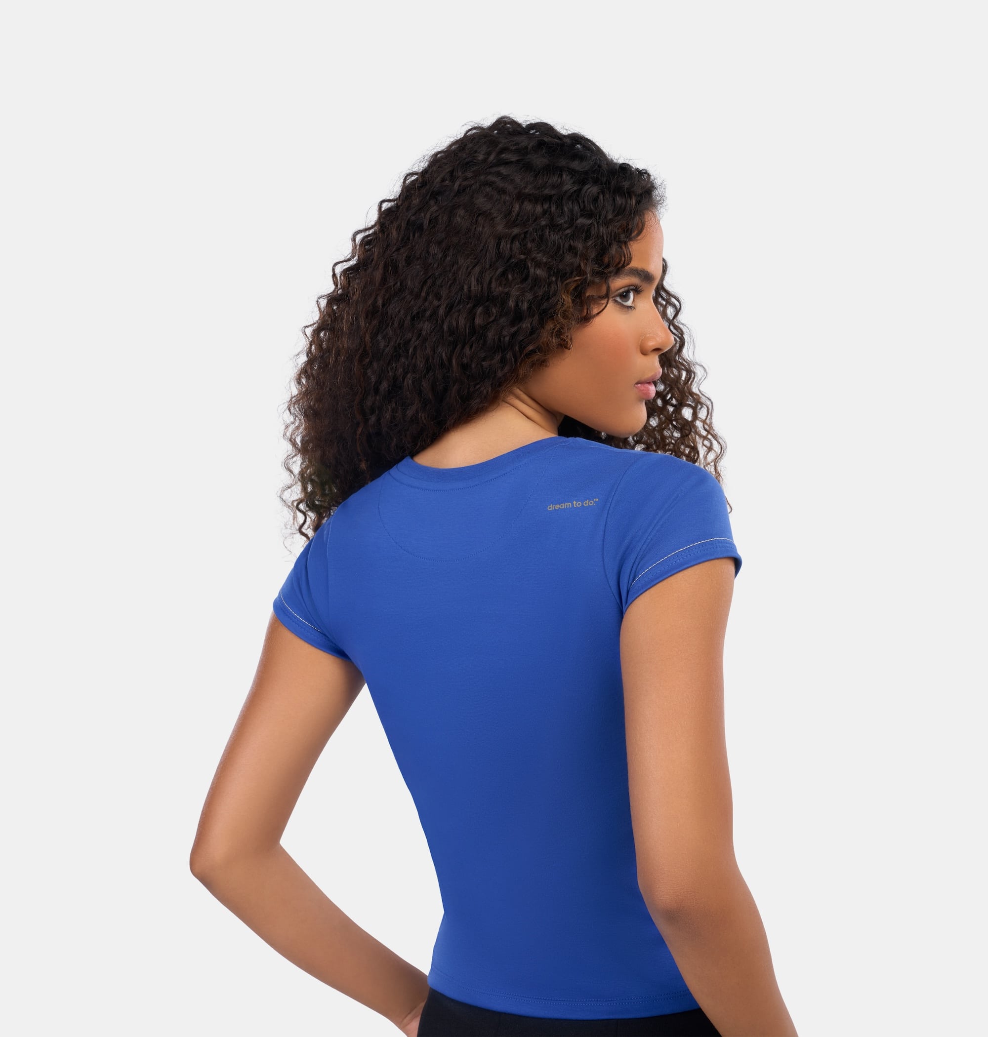 Luxury  Women T-Shirt Blue 100% Soft Pima Cotton - Doerkind