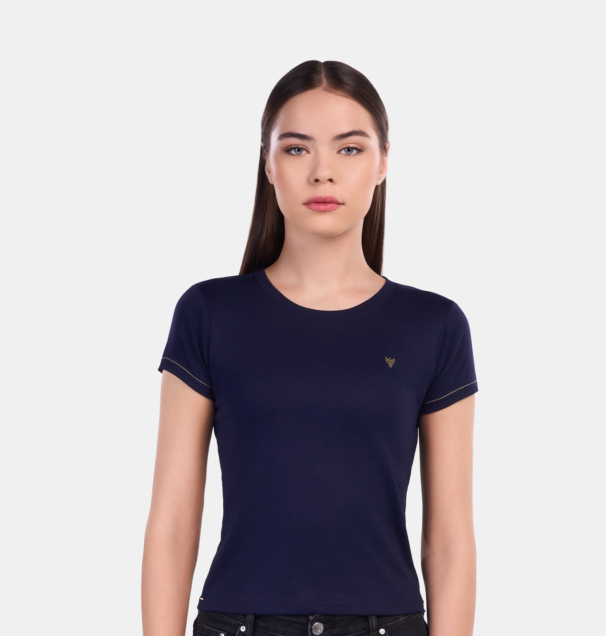 Luxury  Women T-Shirt Navy 100% Soft Pima Cotton - Doerkind