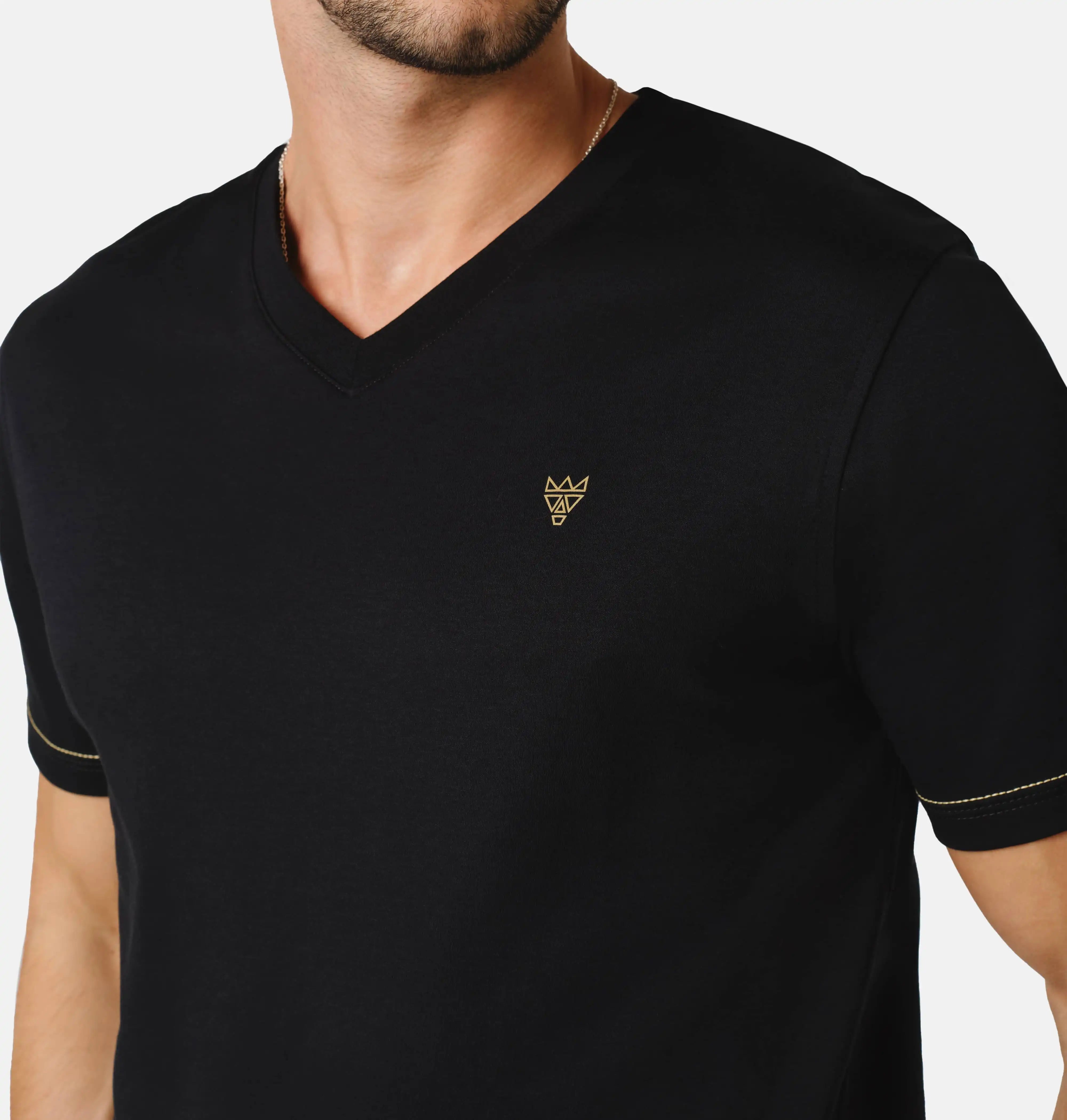 Doerkind Luxury Peruvian Pima Cotton Black Men’s V-Neck T-shirt