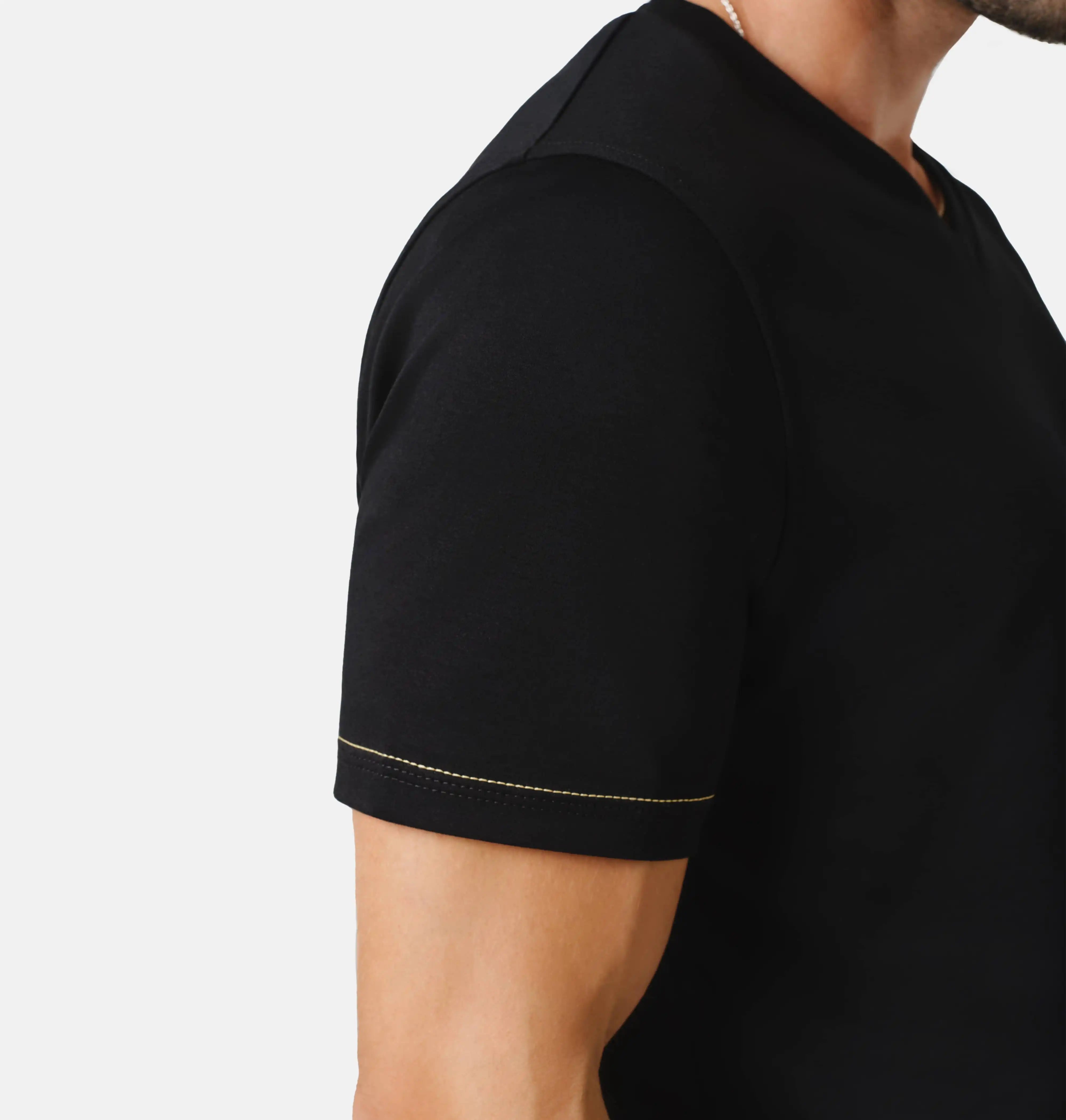 Doerkind Luxury Peruvian Pima Cotton Black Men’s V-Neck T-shirt