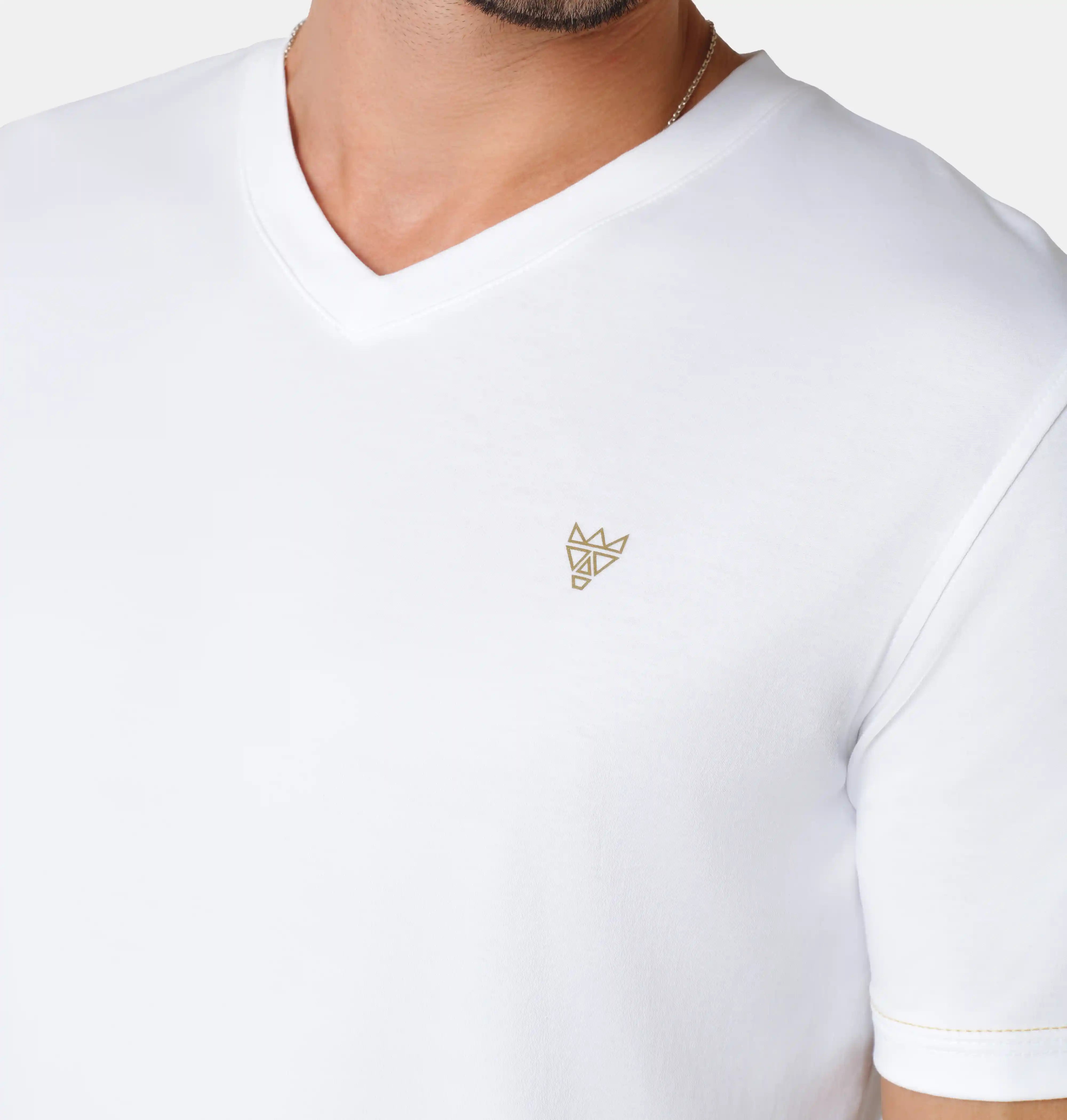 Doerkind Luxury Peruvian Pima Cotton White Men’s V-Neck T-shirt