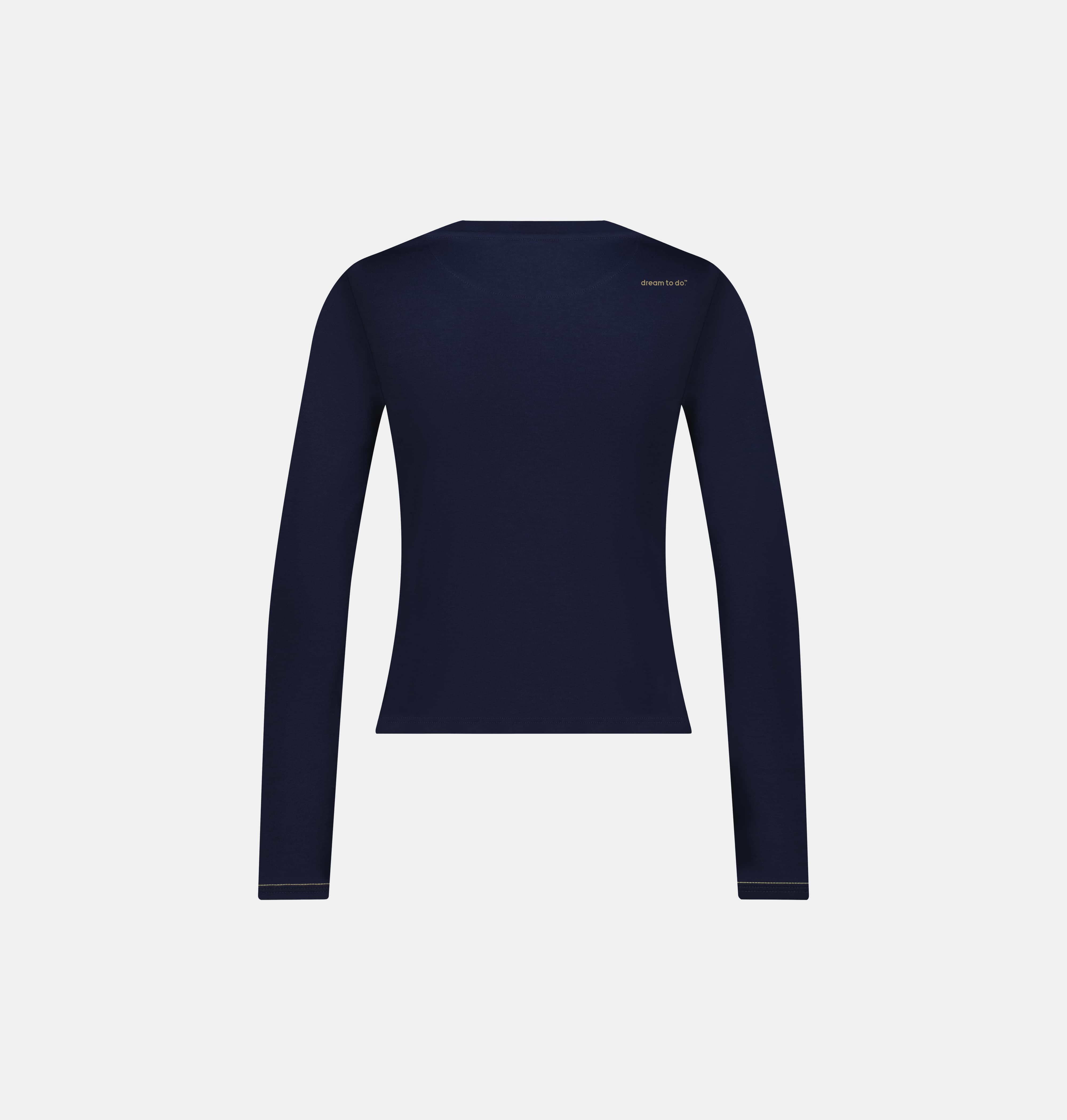 Doerkind Luxury Peruvian Pima cotton Women’s Long Sleeve T-Shirt in Navy Blue