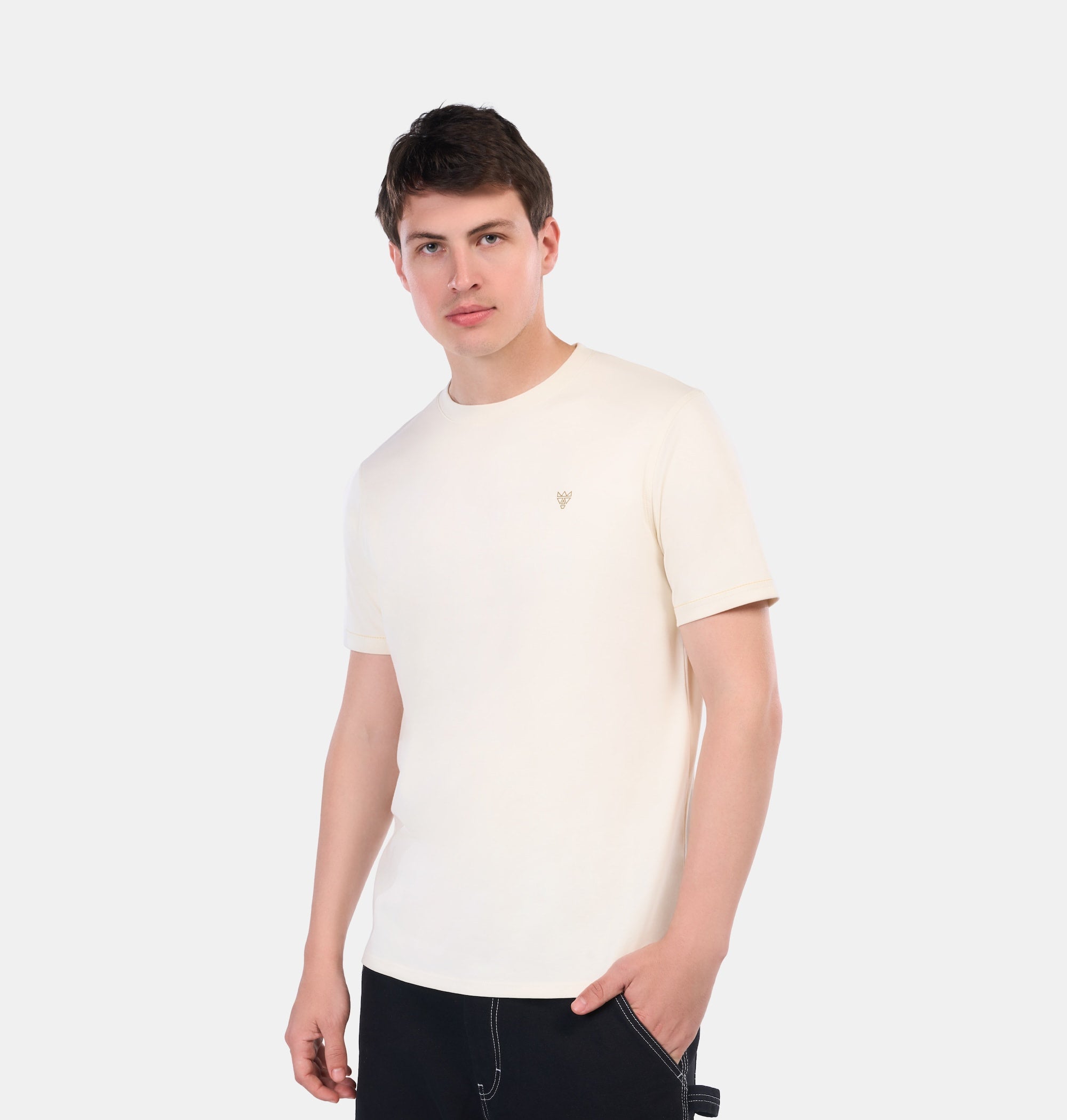 Doerkind Luxury Pimadelica Pima Cotton Beige Men’s T-shirt Split Hem