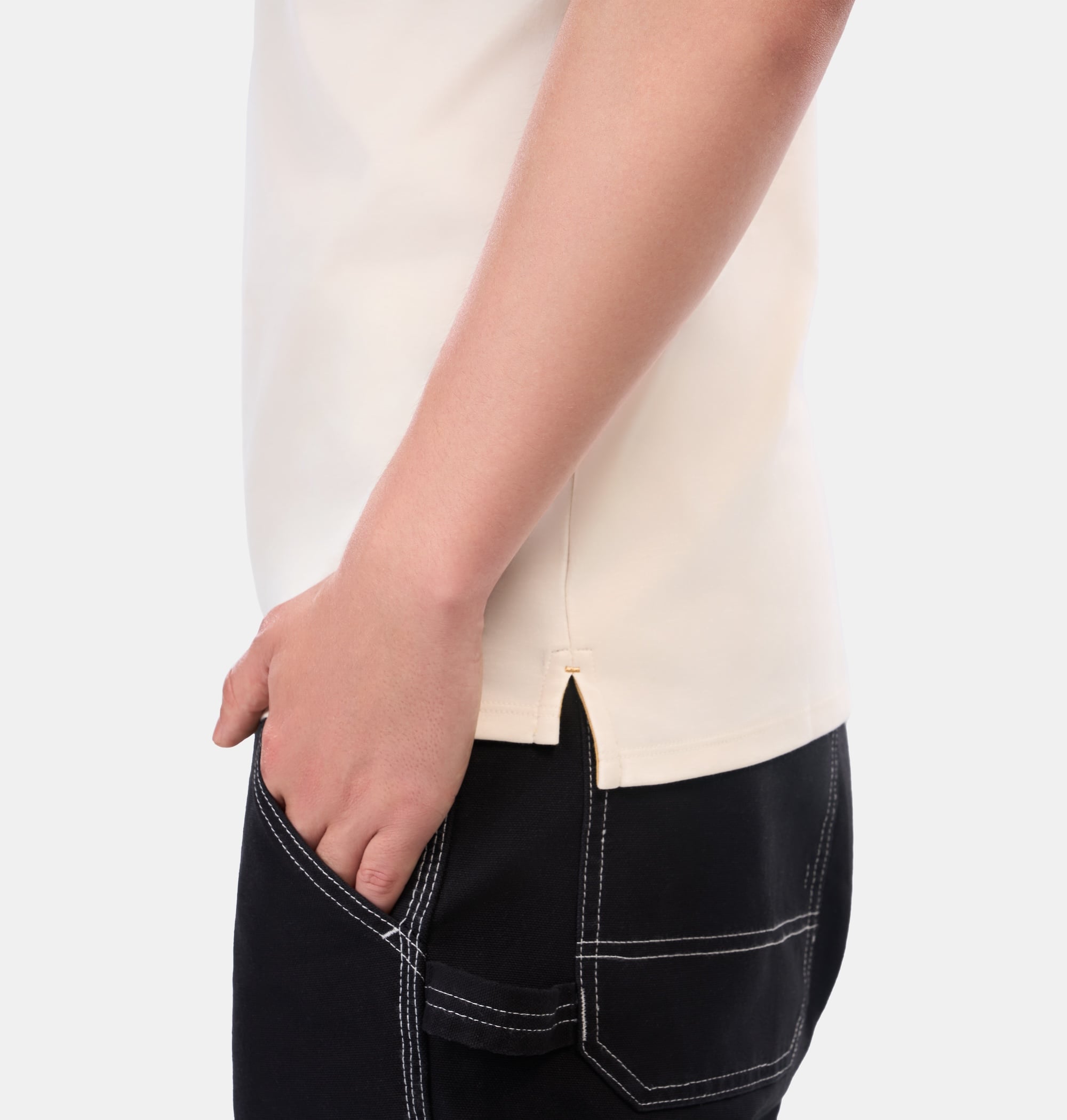 Doerkind Luxury Pimadelica Pima Cotton Beige Men’s T-shirt Split Hem