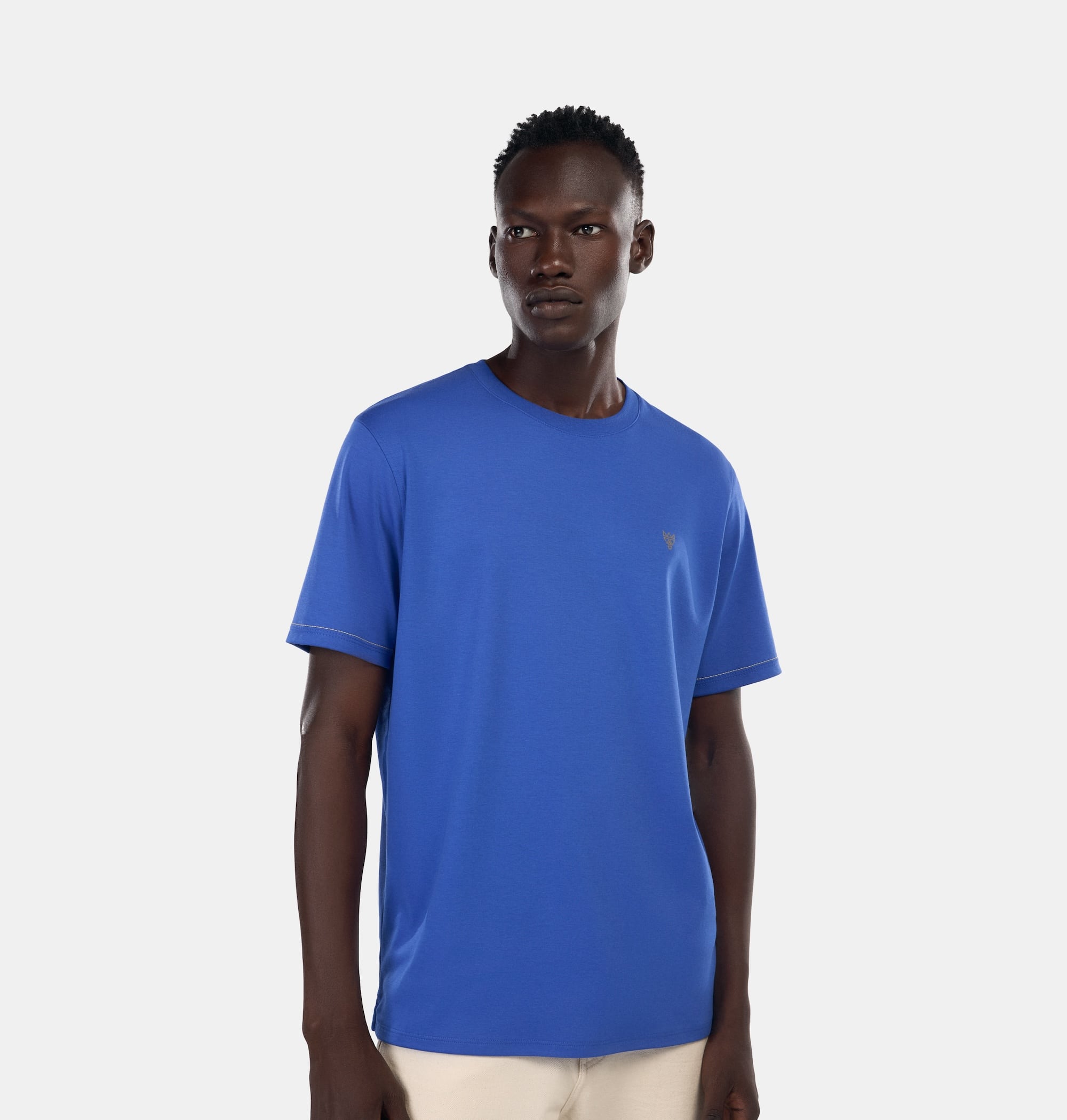 Doerkind Luxury Pimadelica Pima Cotton Blue Men’s T-shirt Split Hem