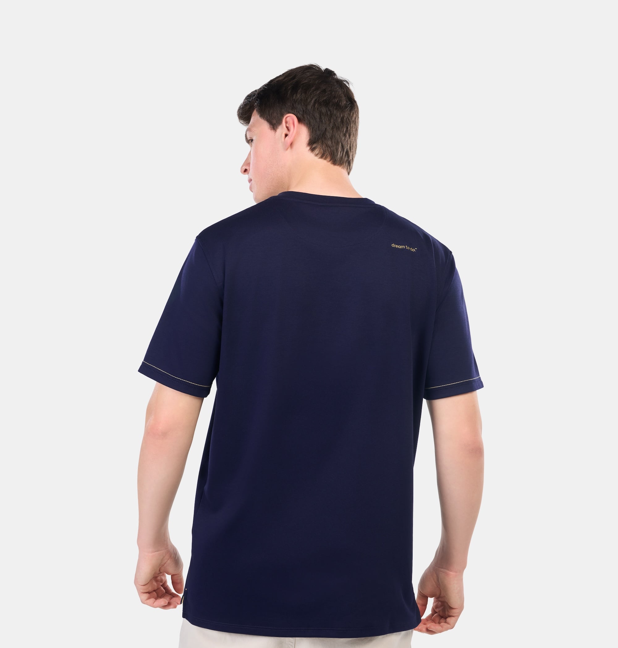 Doerkind Luxury Pimadelica Pima Cotton Navy Blue Men’s T-shirt split hem