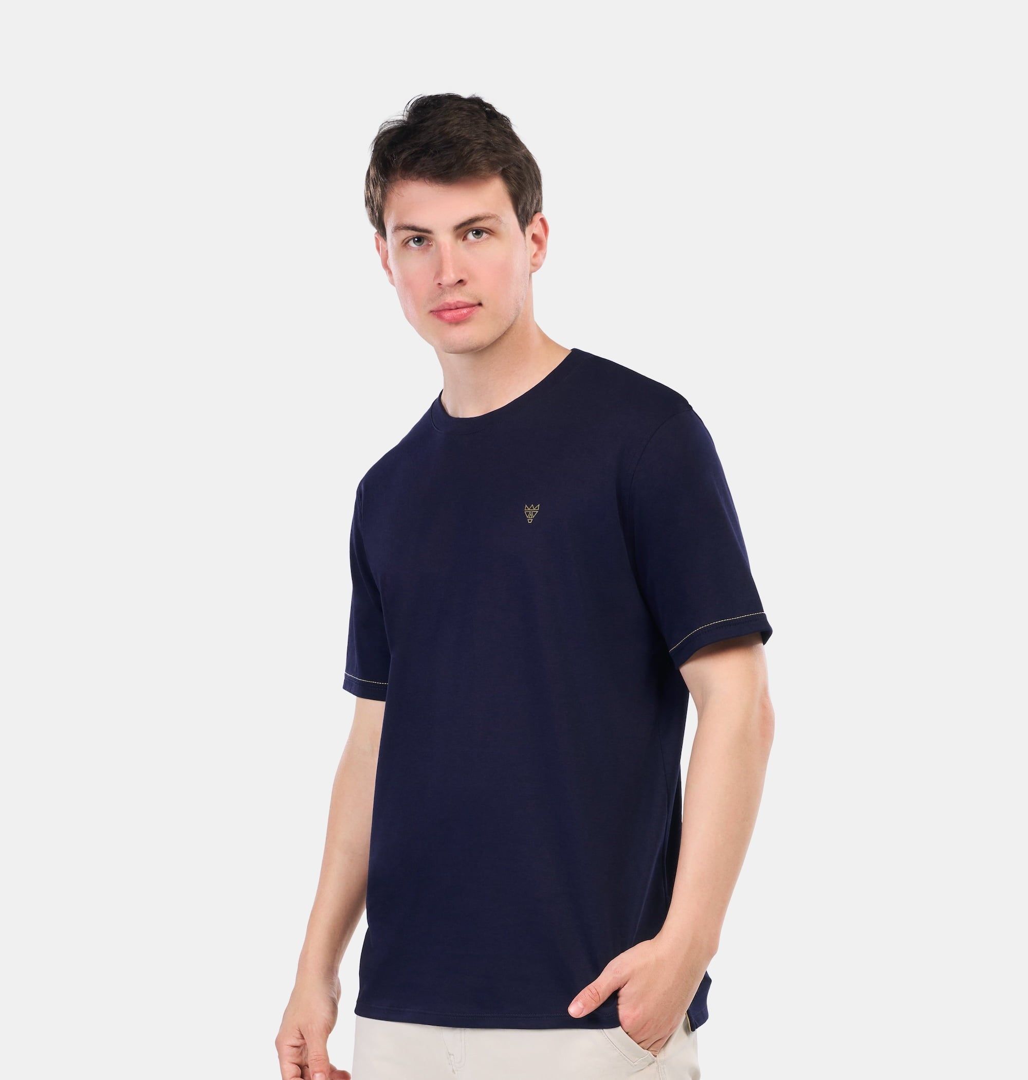 Doerkind Luxury Pimadelica Pima Cotton Navy Blue Men’s T-shirt split hem