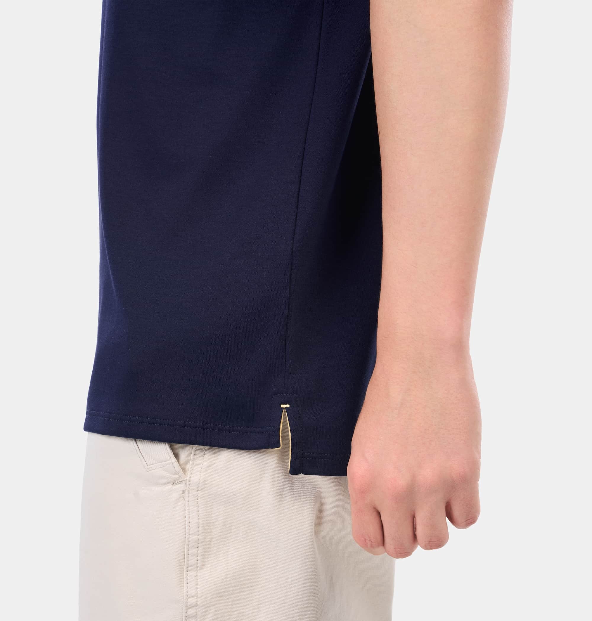 Doerkind Luxury Pimadelica Pima Cotton Navy Blue Men’s T-shirt split hem