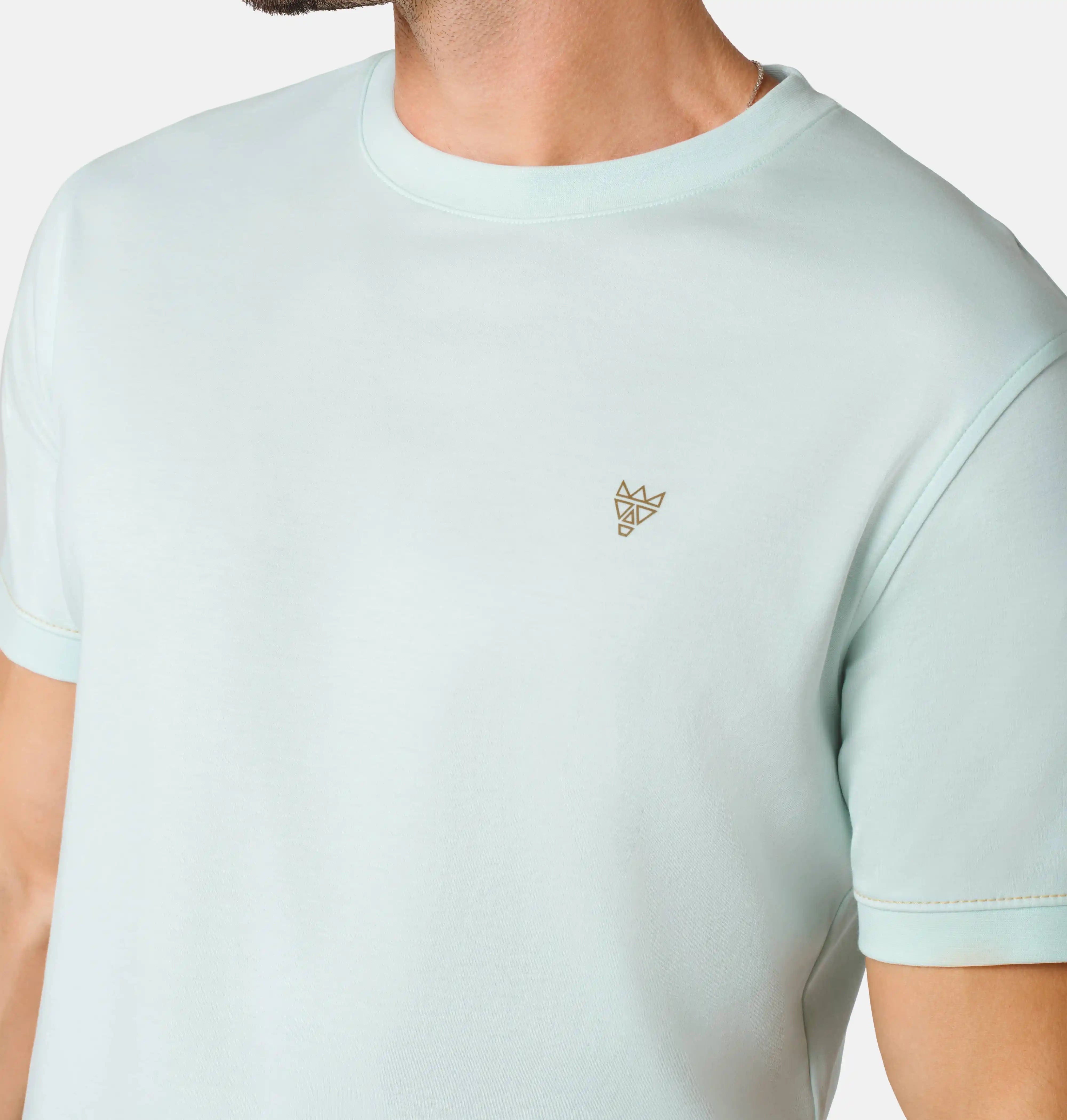 Doerkind Luxury Aqua Men’s T-shirt with Band Sleeves and slits