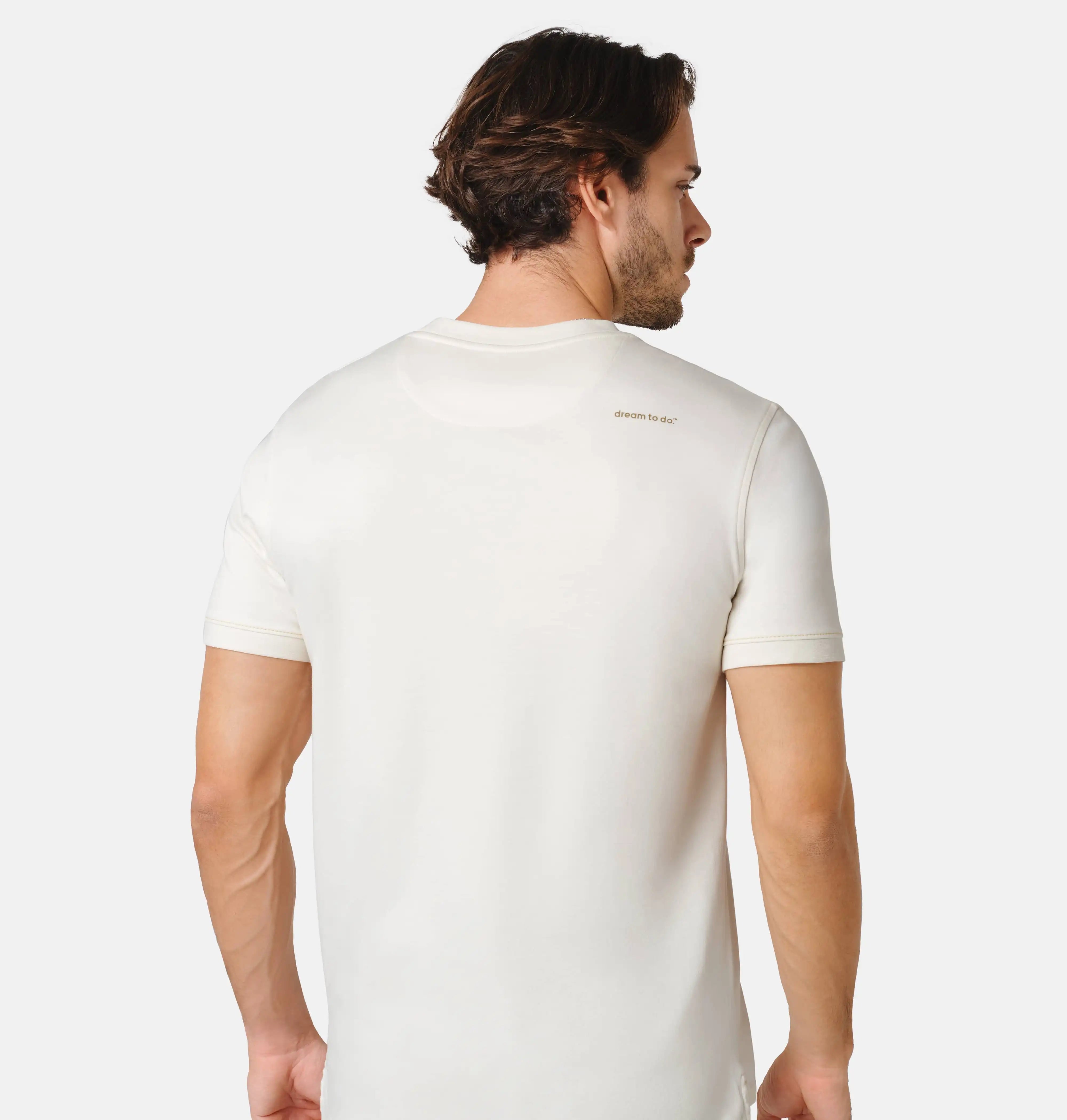 Doerkind Luxury Beige Men’s T-shirt with Band Sleeves and slits