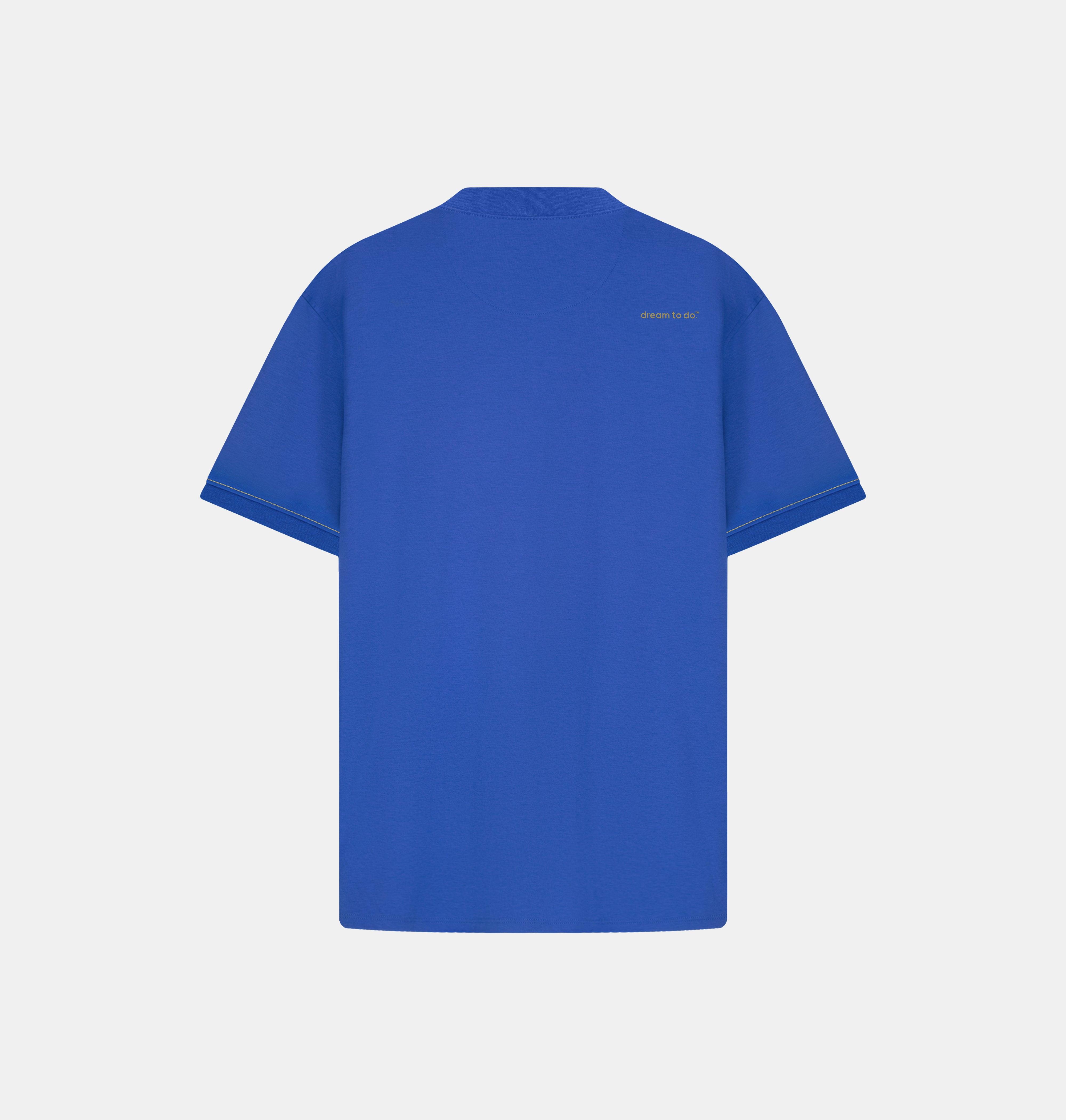 Doerkind Luxury Blue Men’s T-shirt with Band Sleeves and slits