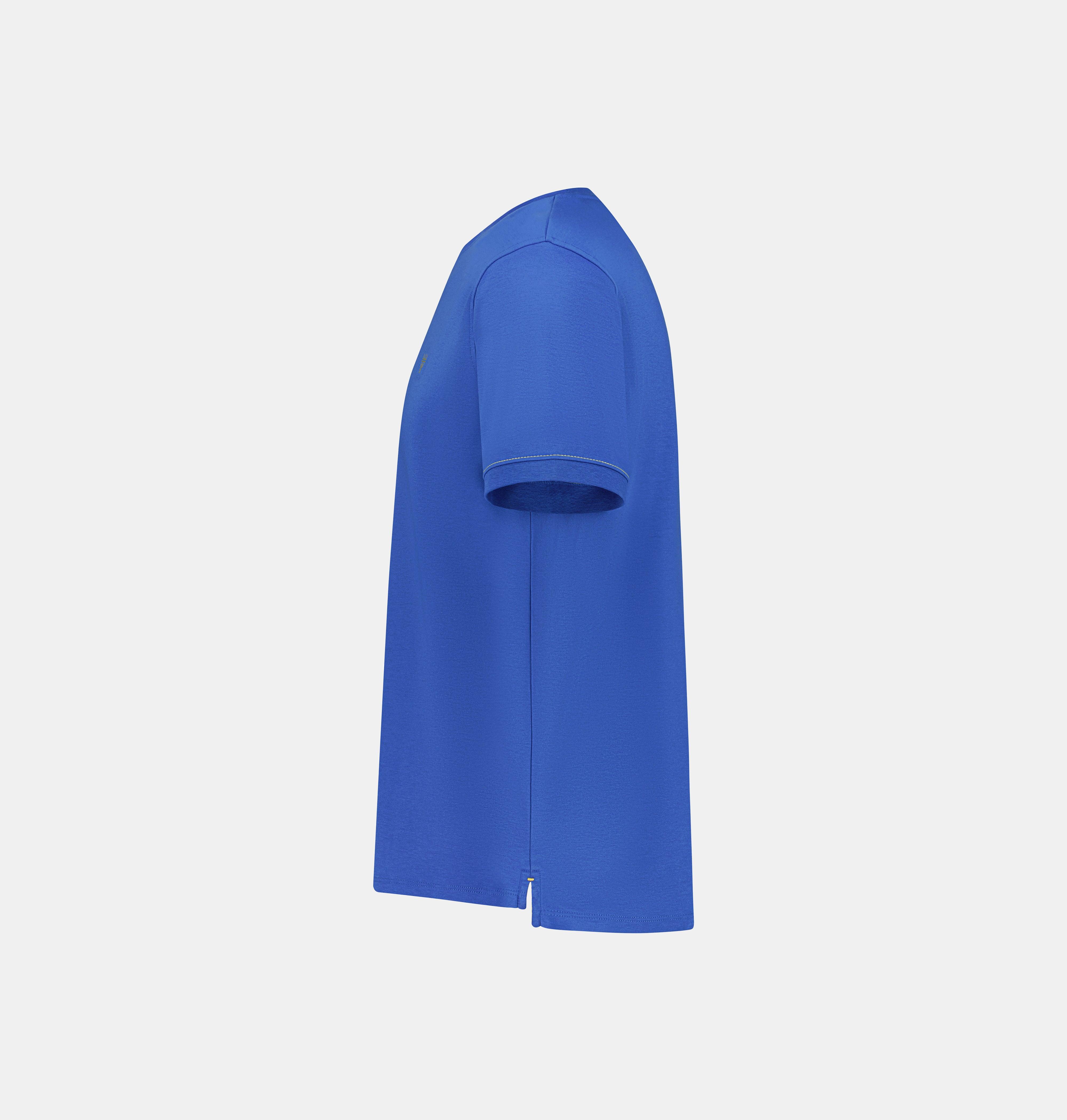 Doerkind Luxury Blue Men’s T-shirt with Band Sleeves and slits