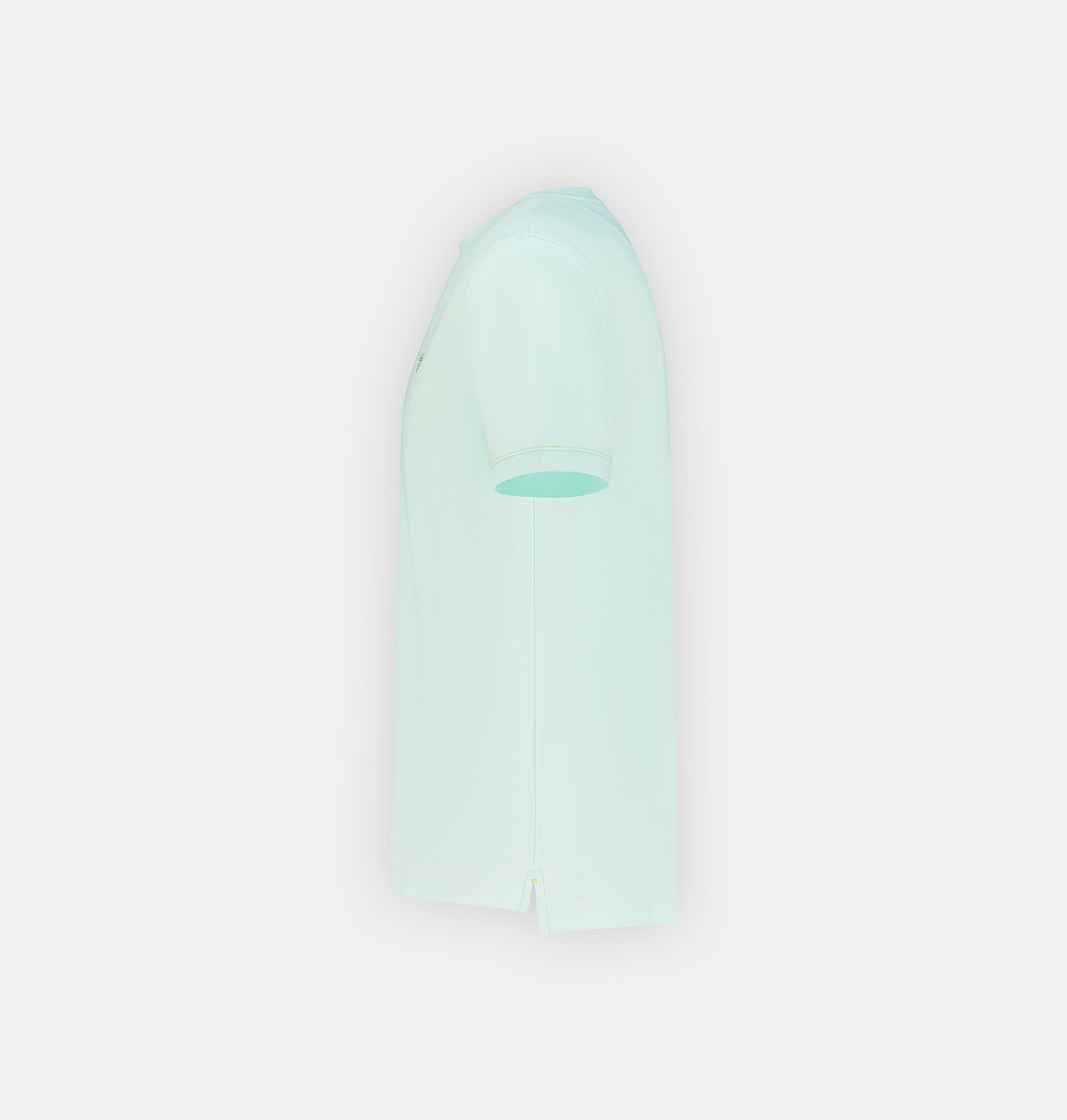 Doerkind Luxury Aqua Men’s T-shirt with Band Sleeves and slits