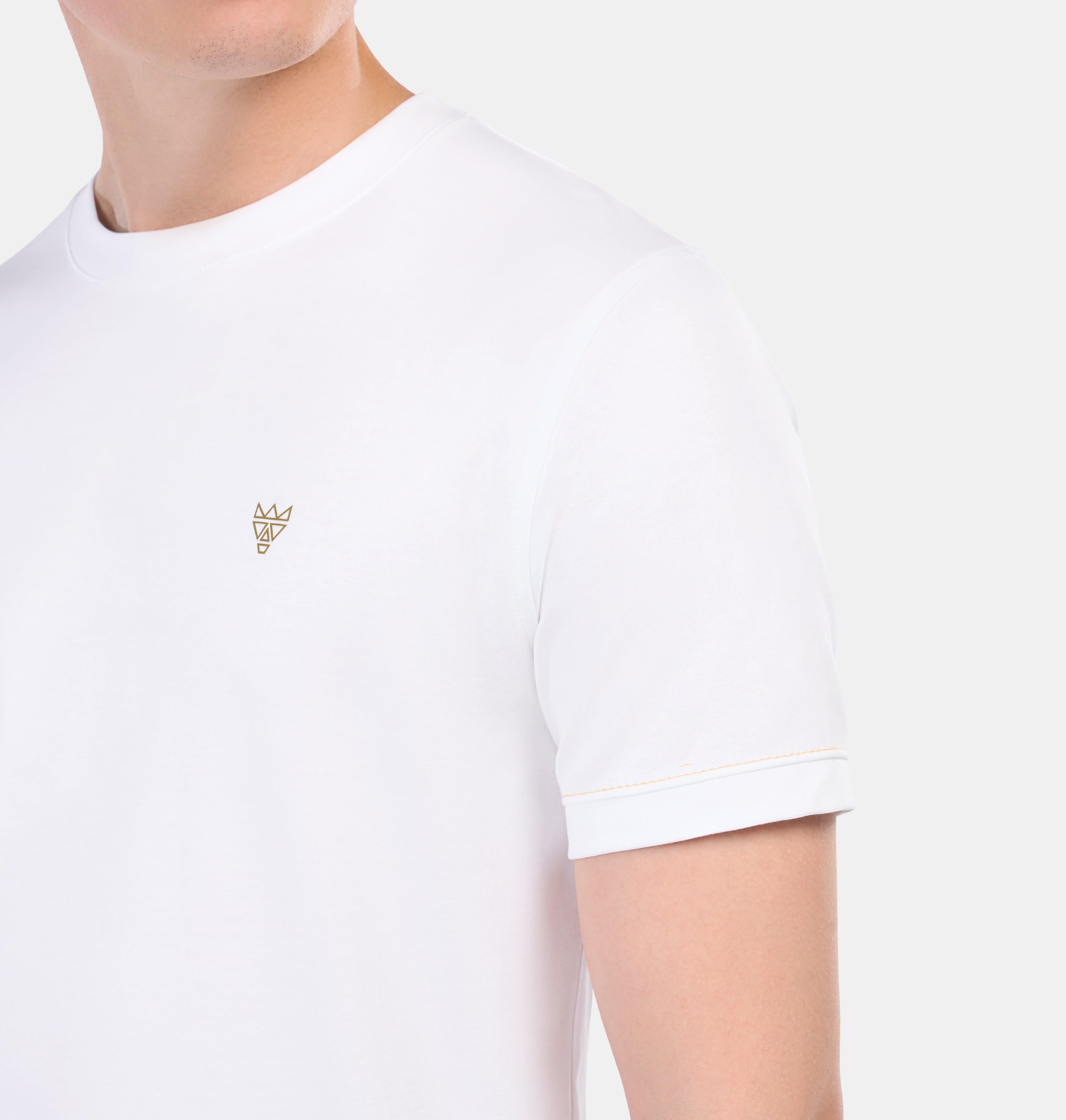 Doerkind Luxury White Men’s T-shirt with Band Sleeves and slits